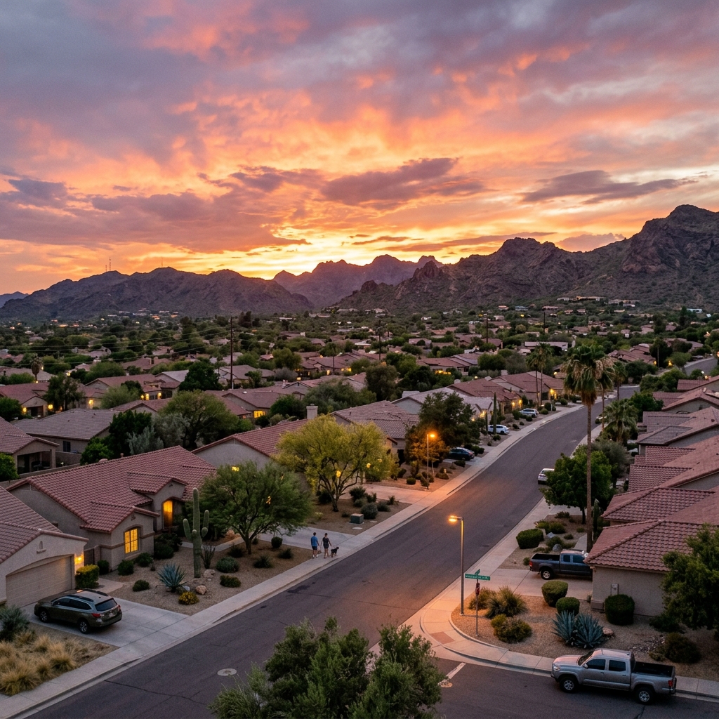 Suburban homes in Gilbert, Arizona